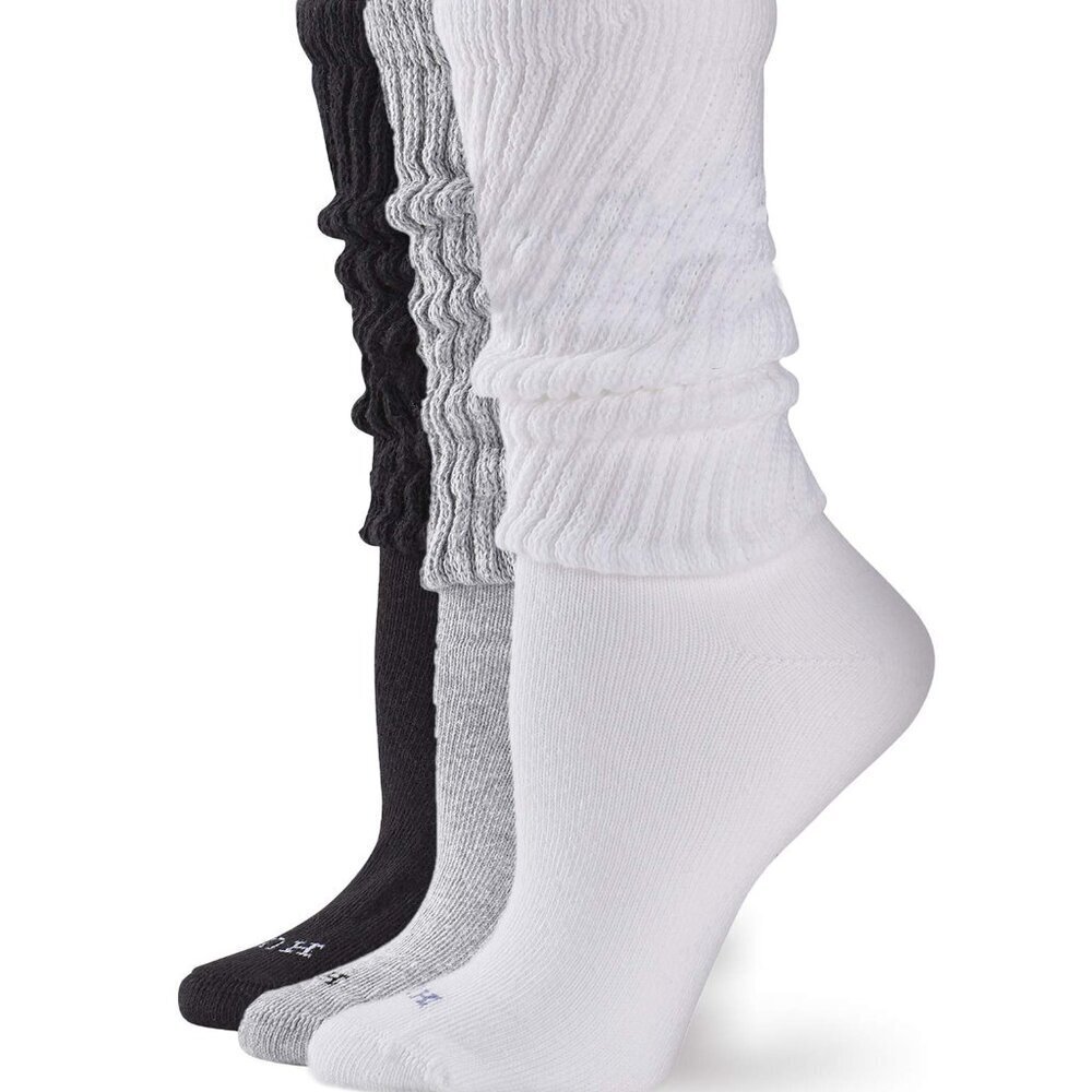 Slouch Socks 3 Pack Y2K Retro Chic Casual Comfort Cotton Blend Stay-Put